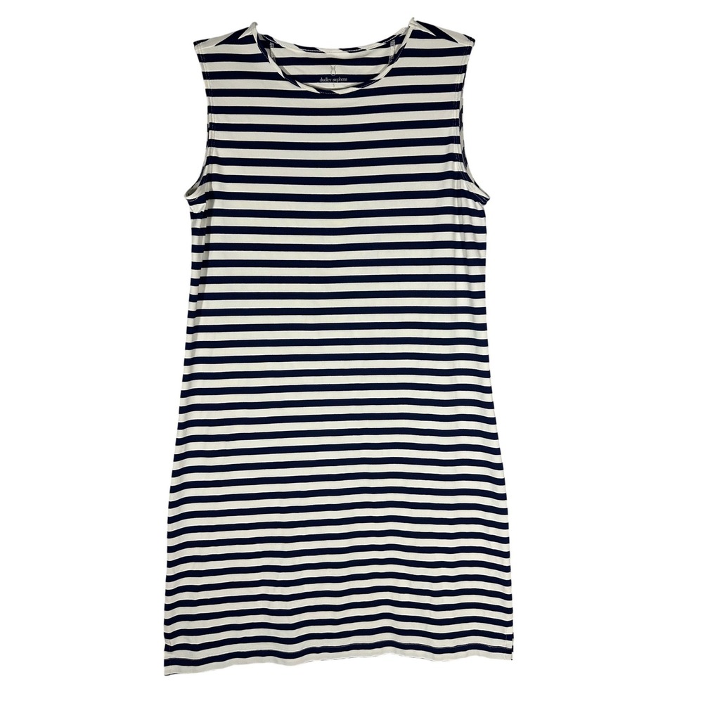 Dudley Stephens Tory Tank Dress Sz S Navy White Stripe Shift Nautical Tuckernuck